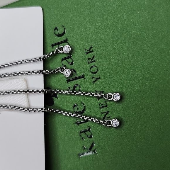 Kate Spade Spot The Spade Box Set of 2 Slider Bracelets Silver / Clear - Picture 13 of 16